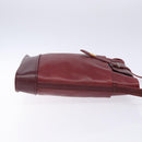 CARTIER Shoulder Bag Leather Bordeaux Gold Auth yk18612-4