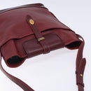 CARTIER Shoulder Bag Leather Bordeaux Gold Auth yk18612-6