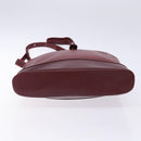CARTIER Shoulder Bag Leather Bordeaux Gold Auth yk18612-9