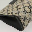 GUCCI GG Supreme Sherry Line Clutch Bag PVC Navy 89 01 030 Auth yk18615-15