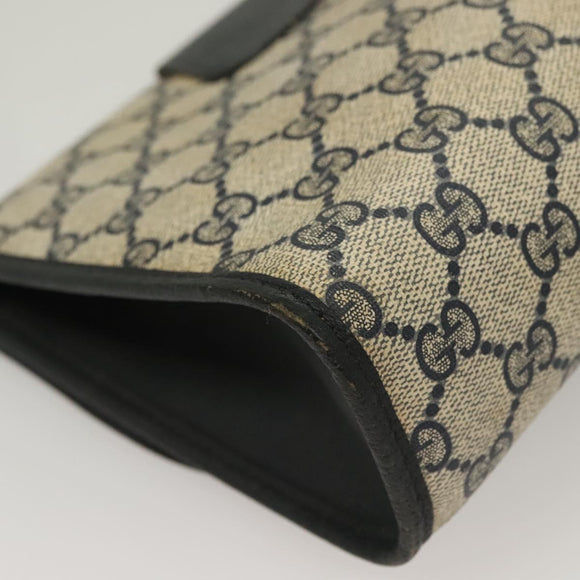 GUCCI GG Supreme Sherry Line Clutch Bag PVC Navy 89 01 030 Auth yk18615