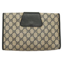 GUCCI GG Supreme Sherry Line Clutch Bag PVC Navy 89 01 030 Auth yk18615-2