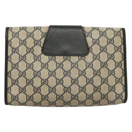 GUCCI GG Supreme Sherry Line Clutch Bag PVC Navy 89 01 030 Auth yk18615 - 0