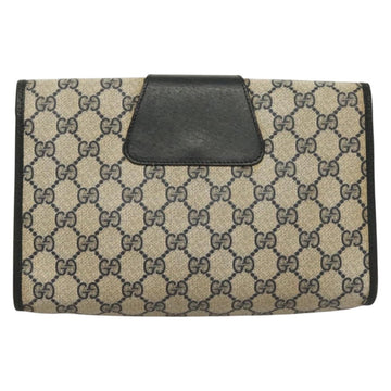 GUCCI GG Supreme Sherry Line Clutch Bag PVC Navy 89 01 030 Auth yk18615 - 0
