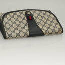 GUCCI GG Supreme Sherry Line Clutch Bag PVC Navy 89 01 030 Auth yk18615-5