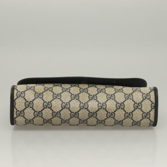 GUCCI GG Supreme Sherry Line Clutch Bag PVC Navy 89 01 030 Auth yk18615