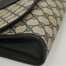 GUCCI GG Supreme Sherry Line Clutch Bag PVC Navy 89 01 030 Auth yk18615-7