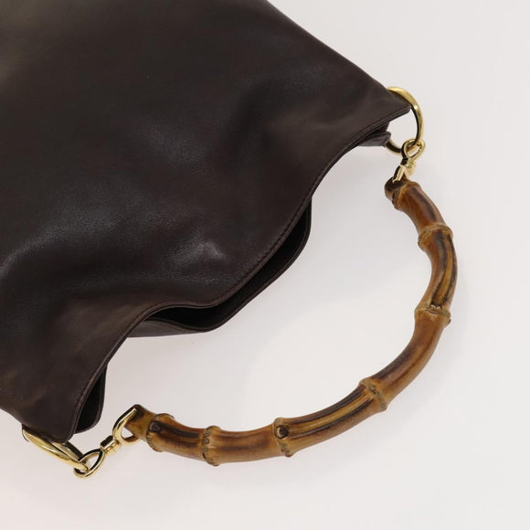 GUCCI Bamboo Bag Nylon Leather 4Set Black White Brown beige Auth yk18628