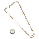 Christian Dior Ring Necklace Metal 2Set Silver Gold Tone Auth yk18632-1