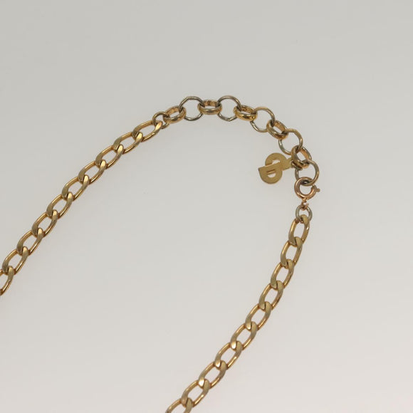 Christian Dior Ring Necklace Metal 2Set Silver Gold Tone Auth yk18632