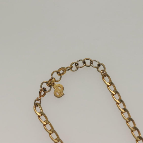 Christian Dior Ring Necklace Metal 2Set Silver Gold Tone Auth yk18632