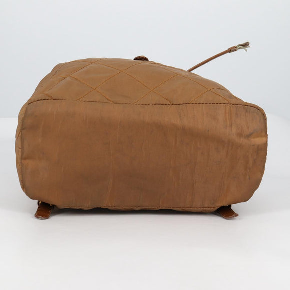 PRADA Backpack Nylon Brown Gold Auth yk18648
