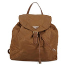 PRADA Backpack Nylon Brown Gold Auth yk18648-2