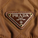 PRADA Backpack Nylon Brown Gold Auth yk18648-20