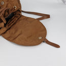 PRADA Backpack Nylon Brown Gold Auth yk18648-23