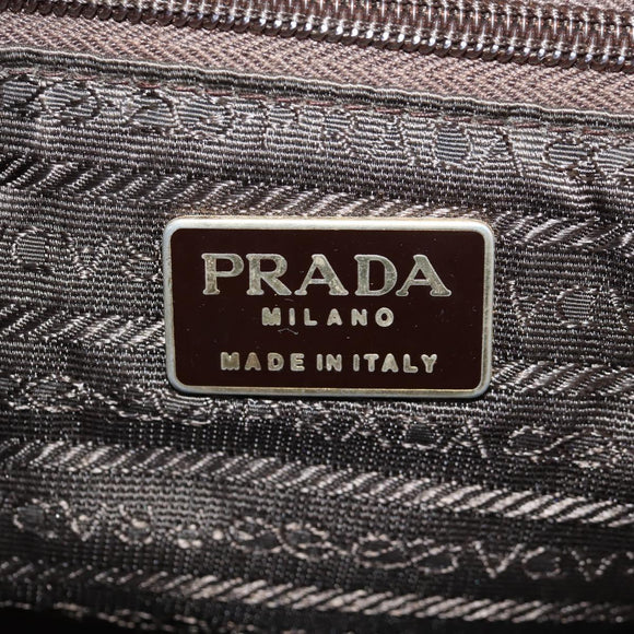 PRADA Backpack Nylon Brown Gold Auth yk18648