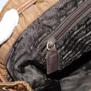 PRADA Backpack Nylon Brown Gold Auth yk18648-29