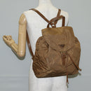 PRADA Backpack Nylon Brown Gold Auth yk18648-32