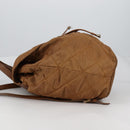 PRADA Backpack Nylon Brown Gold Auth yk18648-4