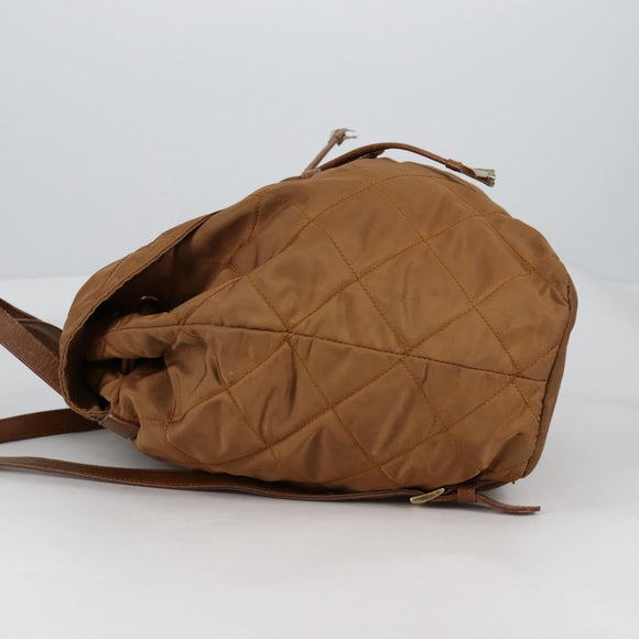 PRADA Backpack Nylon Brown Gold Auth yk18648