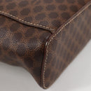 CELINE Macadam Canvas Vanity Pouch PVC Leather Brown Gold Auth yk18672V-16