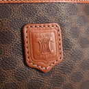 CELINE Macadam Canvas Vanity Pouch PVC Leather Brown Gold Auth yk18672V-18