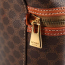 CELINE Macadam Canvas Vanity Pouch PVC Leather Brown Gold Auth yk18672V-19