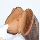 CELINE Macadam Canvas Vanity Pouch PVC Leather Brown Gold Auth yk18672V-9