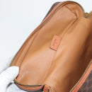 CELINE Macadam Canvas Vanity Pouch PVC Leather Brown Gold Auth yk18672V-20