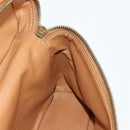 CELINE Macadam Canvas Vanity Pouch PVC Leather Brown Gold Auth yk18672V-23