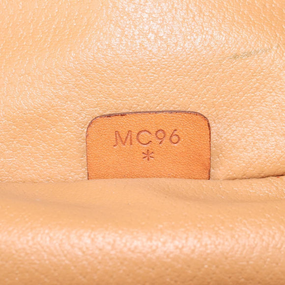 CELINE Macadam Canvas Vanity Pouch PVC Leather Brown Gold Auth yk18672V