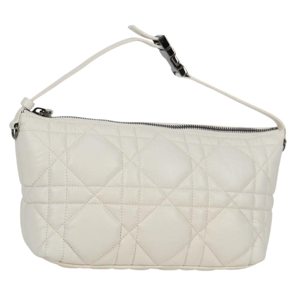 Christian Dior Canage Nomad Pouch Leather White Auth yk18674A
