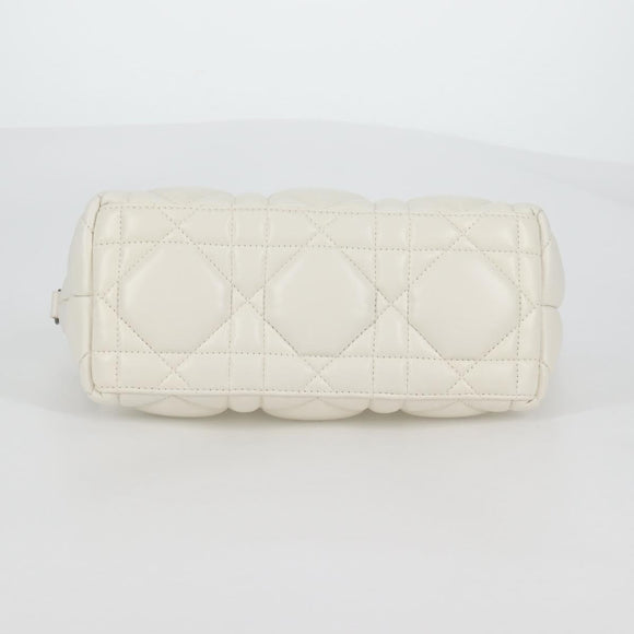 Christian Dior Canage Nomad Pouch Leather White Auth yk18674A