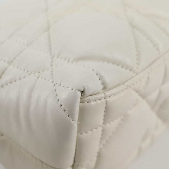 Christian Dior Canage Nomad Pouch Leather White Auth yk18674A