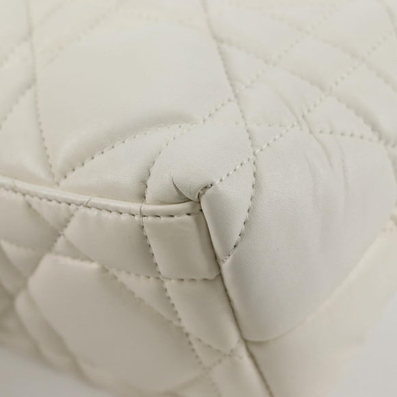 Christian Dior Canage Nomad Pouch Leather White Auth yk18674A