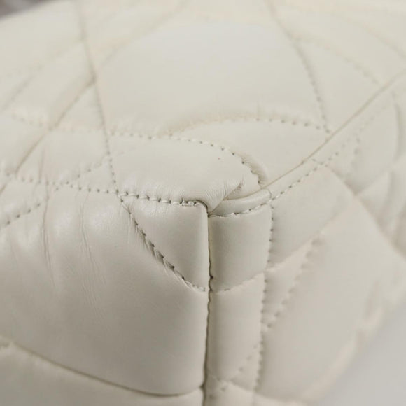 Christian Dior Canage Nomad Pouch Leather White Auth yk18674A