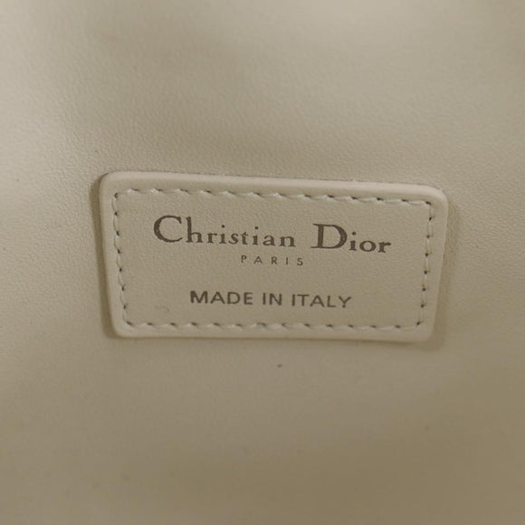 Christian Dior Canage Nomad Pouch Leather White Auth yk18674A