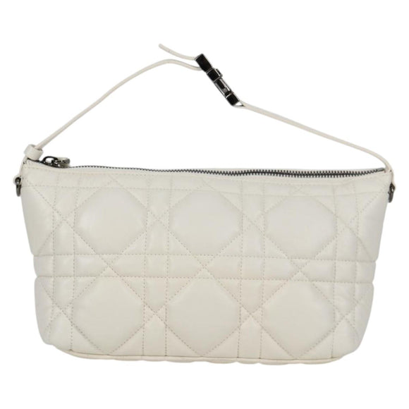Christian Dior Canage Nomad Pouch Leather White Auth yk18674A