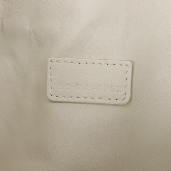 Christian Dior Canage Nomad Pouch Leather White Auth yk18674A