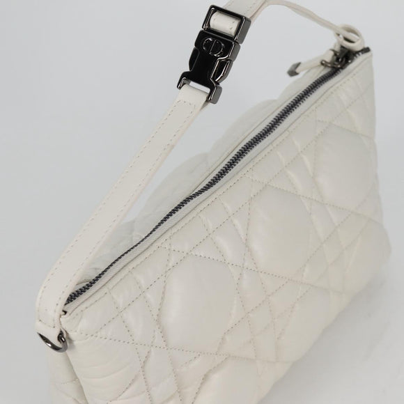 Christian Dior Canage Nomad Pouch Leather White Auth yk18674A