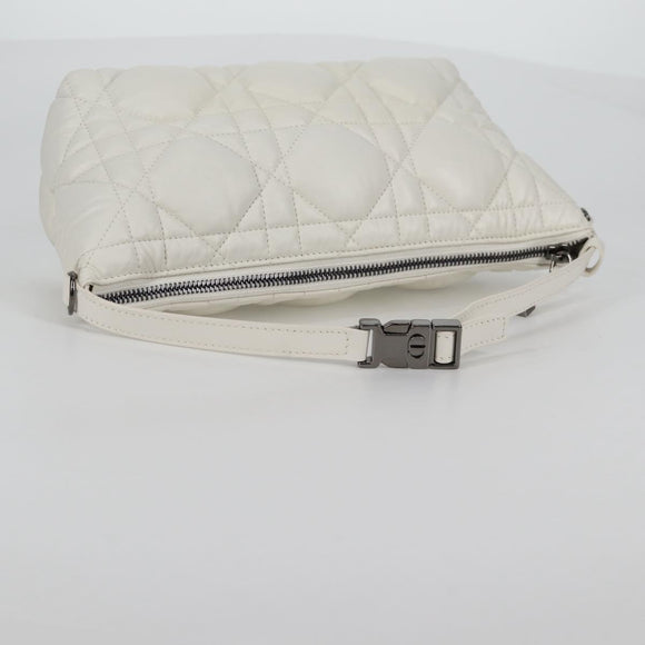 Christian Dior Canage Nomad Pouch Leather White Auth yk18674A