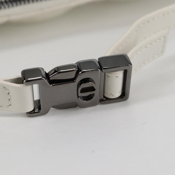 Christian Dior Canage Nomad Pouch Leather White Auth yk18674A