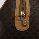 CELINE Macadam Canvas Hand Bag PVC Leather Brown Gold Auth yk18680-15