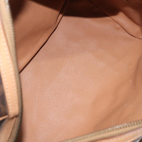 CELINE Macadam Canvas Hand Bag PVC Leather Brown Gold Auth yk18680