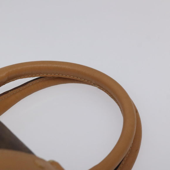 CELINE Macadam Canvas Hand Bag PVC Leather Brown Gold Auth yk18680