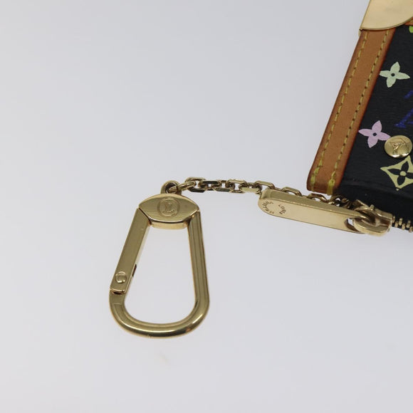 LOUIS VUITTON Multicolor Pochette Cles Coin Purse Black M13664 LV Auth yk18688V