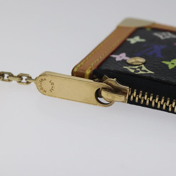 LOUIS VUITTON Multicolor Pochette Cles Coin Purse Black M13664 LV Auth yk18688V
