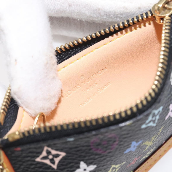 LOUIS VUITTON Multicolor Pochette Cles Coin Purse Black M13664 LV Auth yk18688V