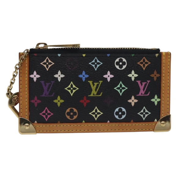LOUIS VUITTON Multicolor Pochette Cles Coin Purse Black M13664 LV Auth yk18688V