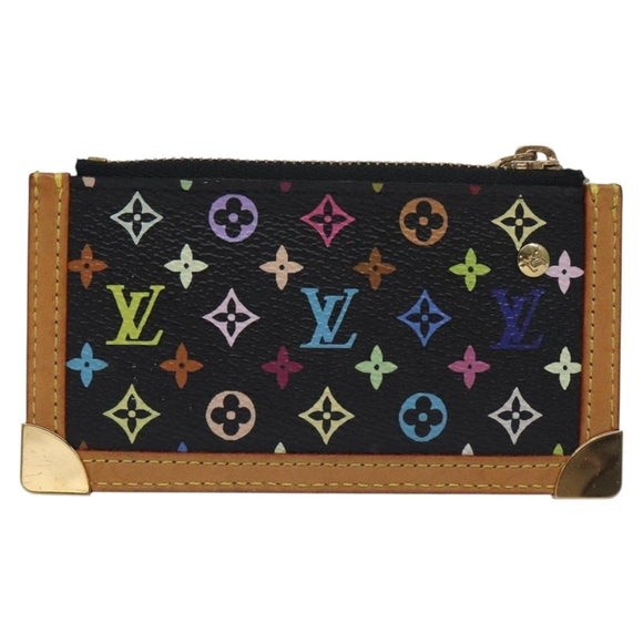 LOUIS VUITTON Multicolor Pochette Cles Coin Purse Black M13664 LV Auth yk18688V